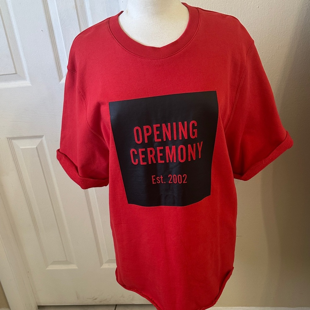 Opening Ceremony Red Tee with Black Graphic